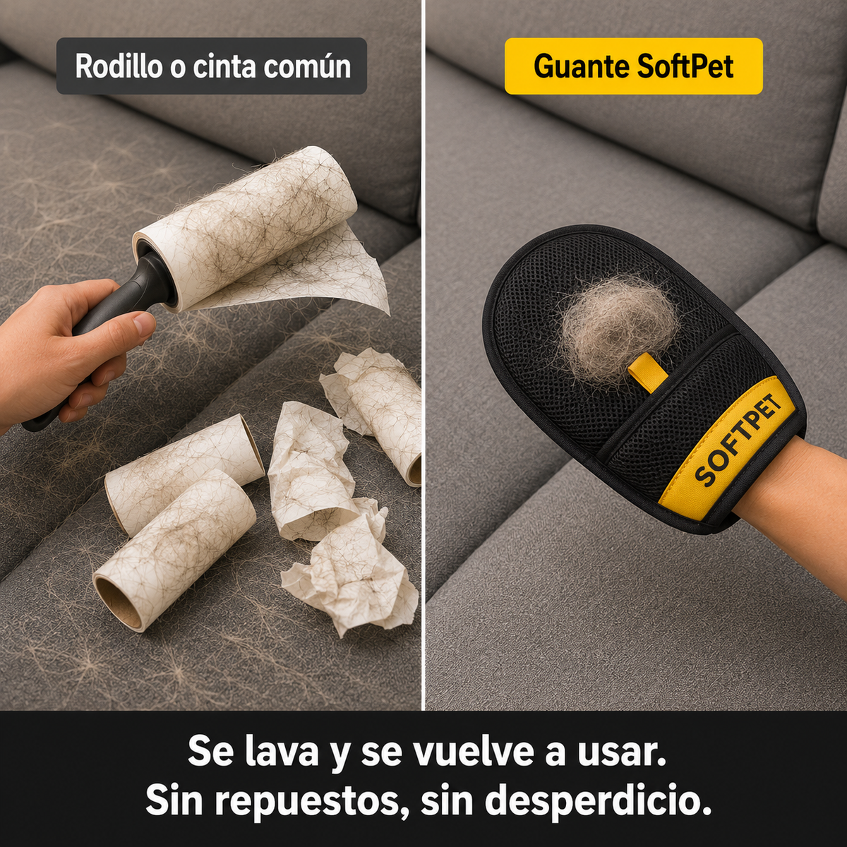 Guantes quitapelos SOFTPET para Mascotas