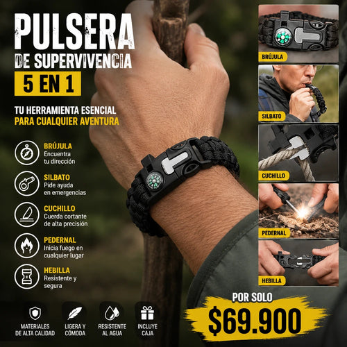 Brazalete de supervivencia 5 en 1