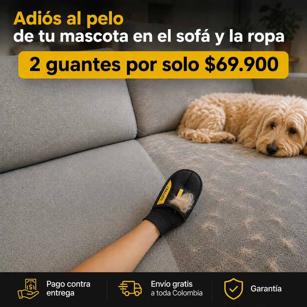 Guantes quitapelos SOFTPET para Mascotas