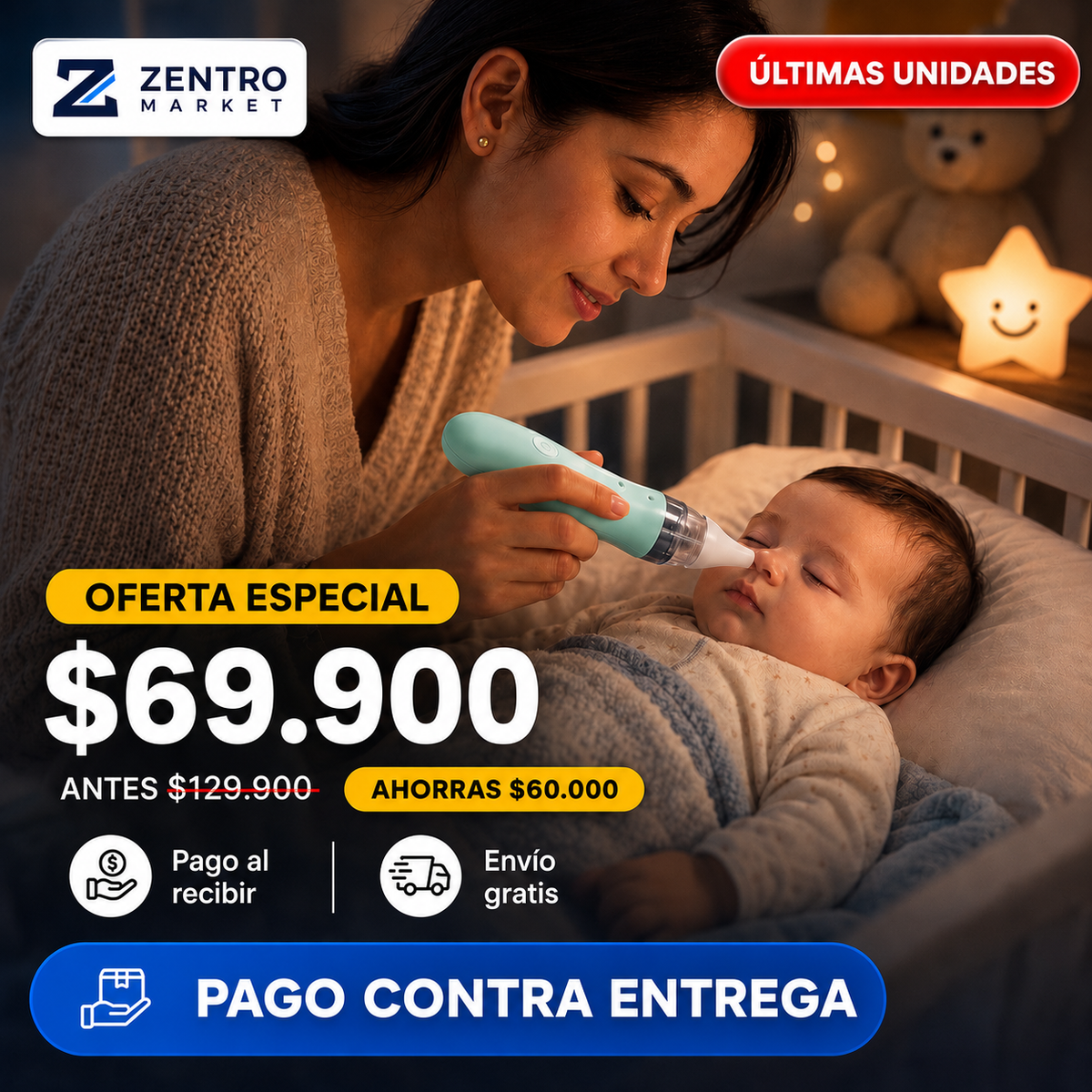 Aspirador Nasal Eléctrico para Bebé