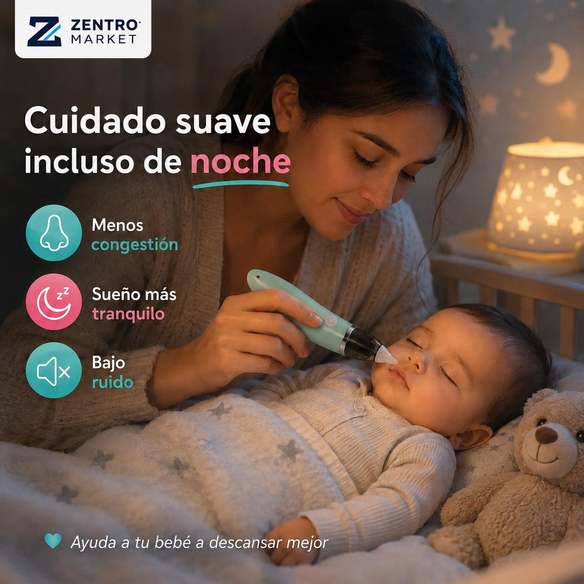 Aspirador Nasal Eléctrico para Bebé